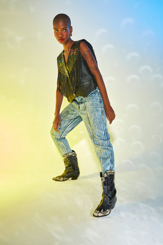 Calça jeans lavagem vintage