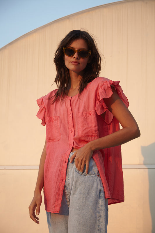 Ruffled Silk Shirt