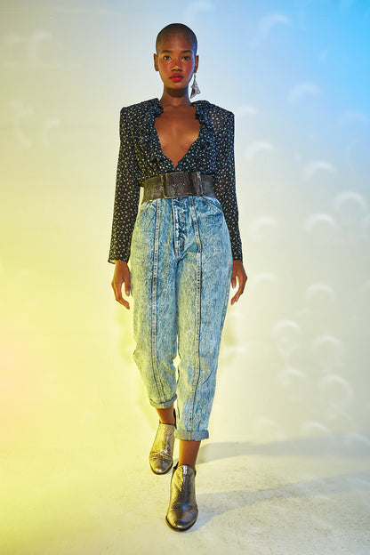 Calça jeans lavagem vintage